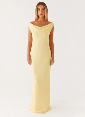 Brittany Chiffon Maxi Dress - Pastel Yellow Brittany Chiffon Maxi Dress - Pastel Yellow