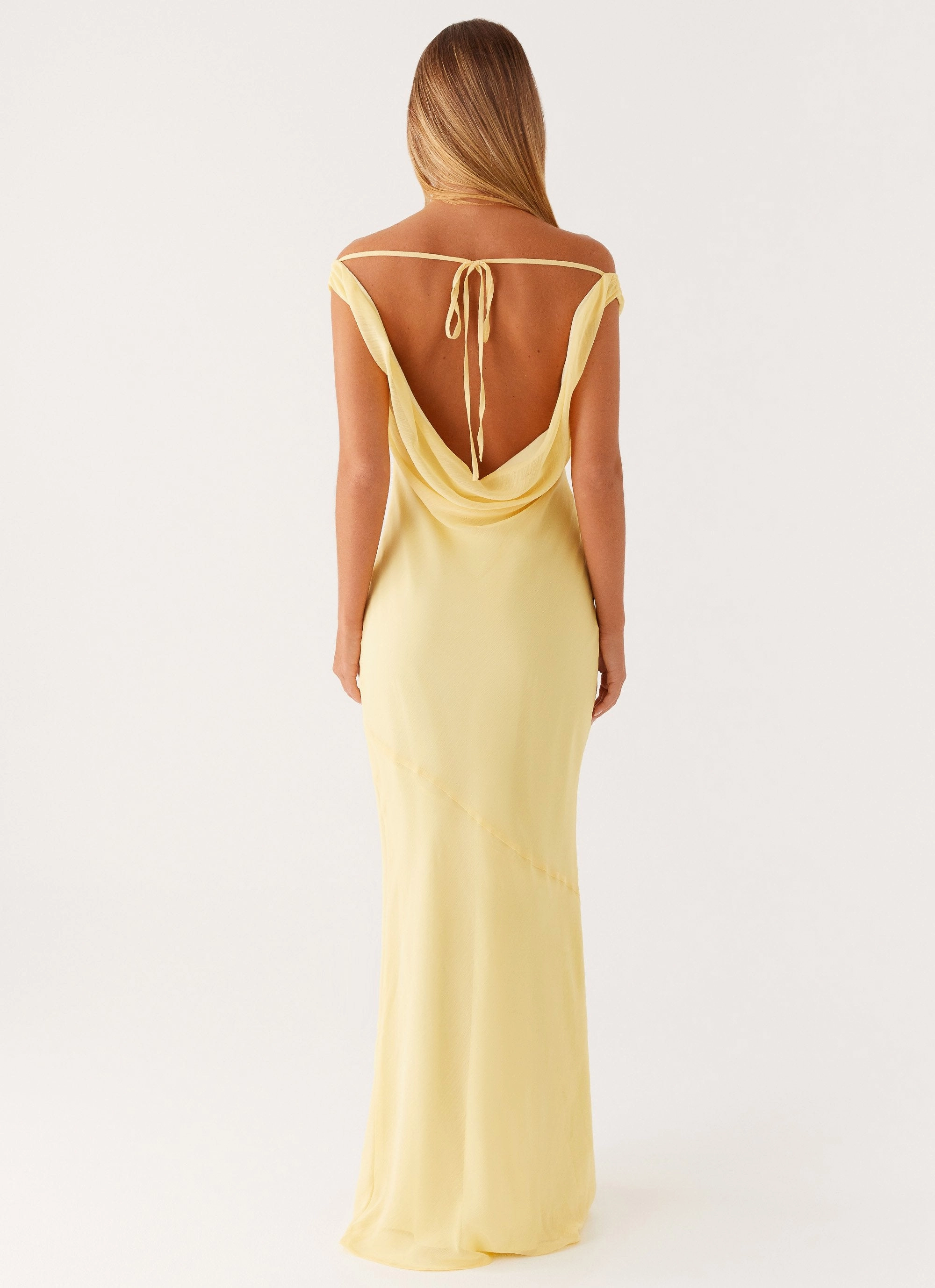 Brittany Chiffon Maxi Dress - Pastel Yellow