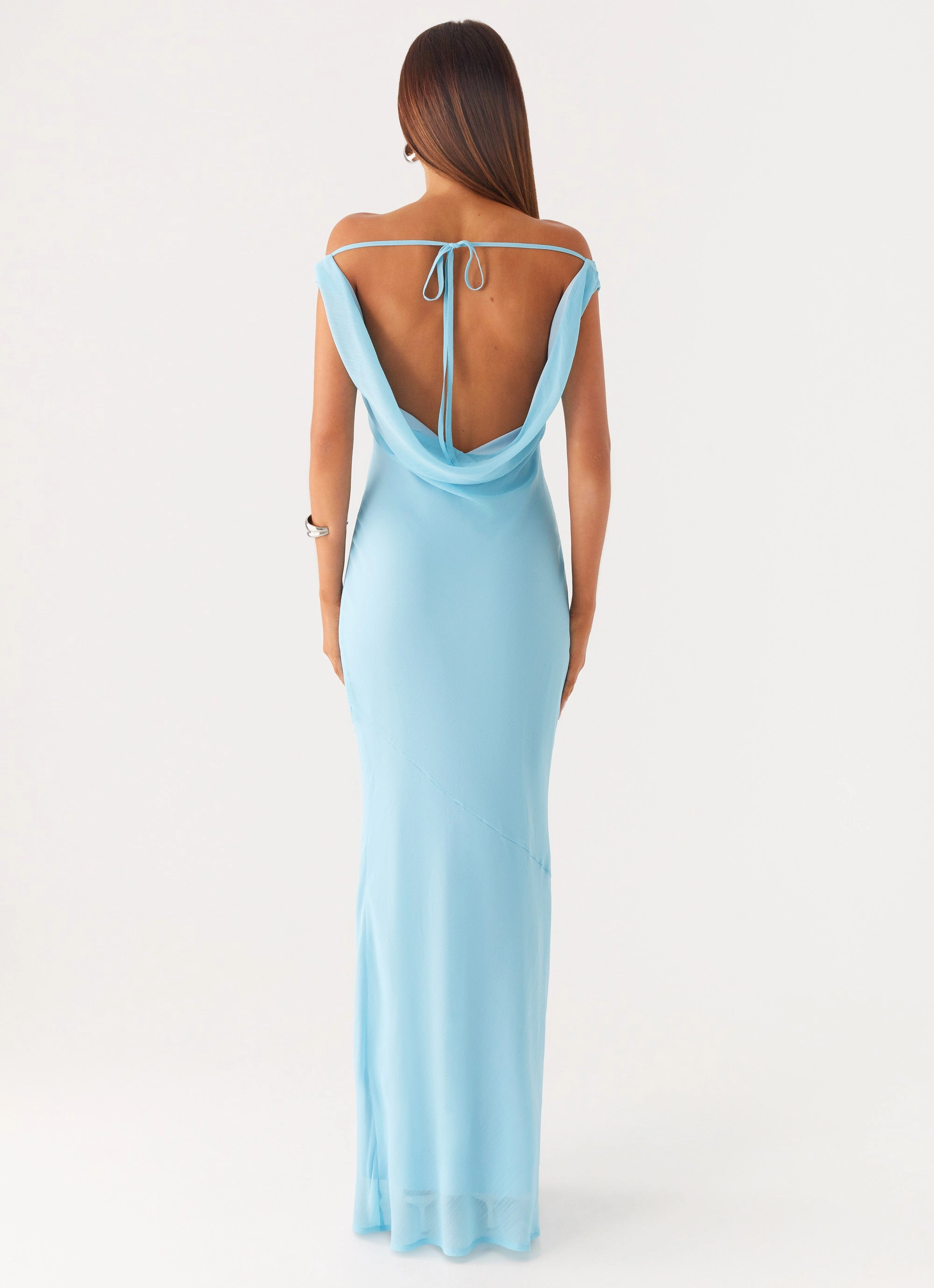 Brittany Chiffon Maxi Dress - Turquoise