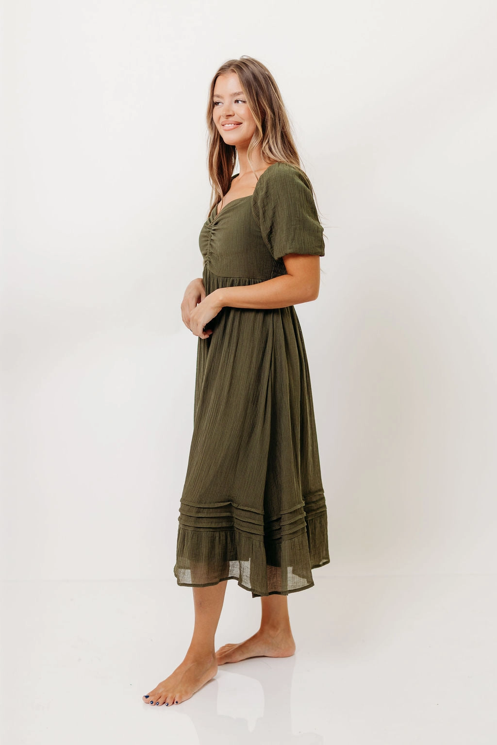 Bronte Midi Dress in Calla Green