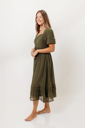 Bronte Midi Dress in Calla Green Bronte Midi Dress in Calla Green
