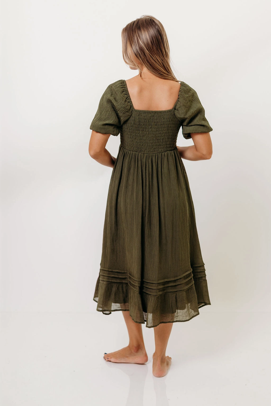 Bronte Midi Dress in Calla Green