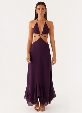 Bronx Halterneck Maxi Dress - Mulberry Bronx Halterneck Maxi Dress - Mulberry