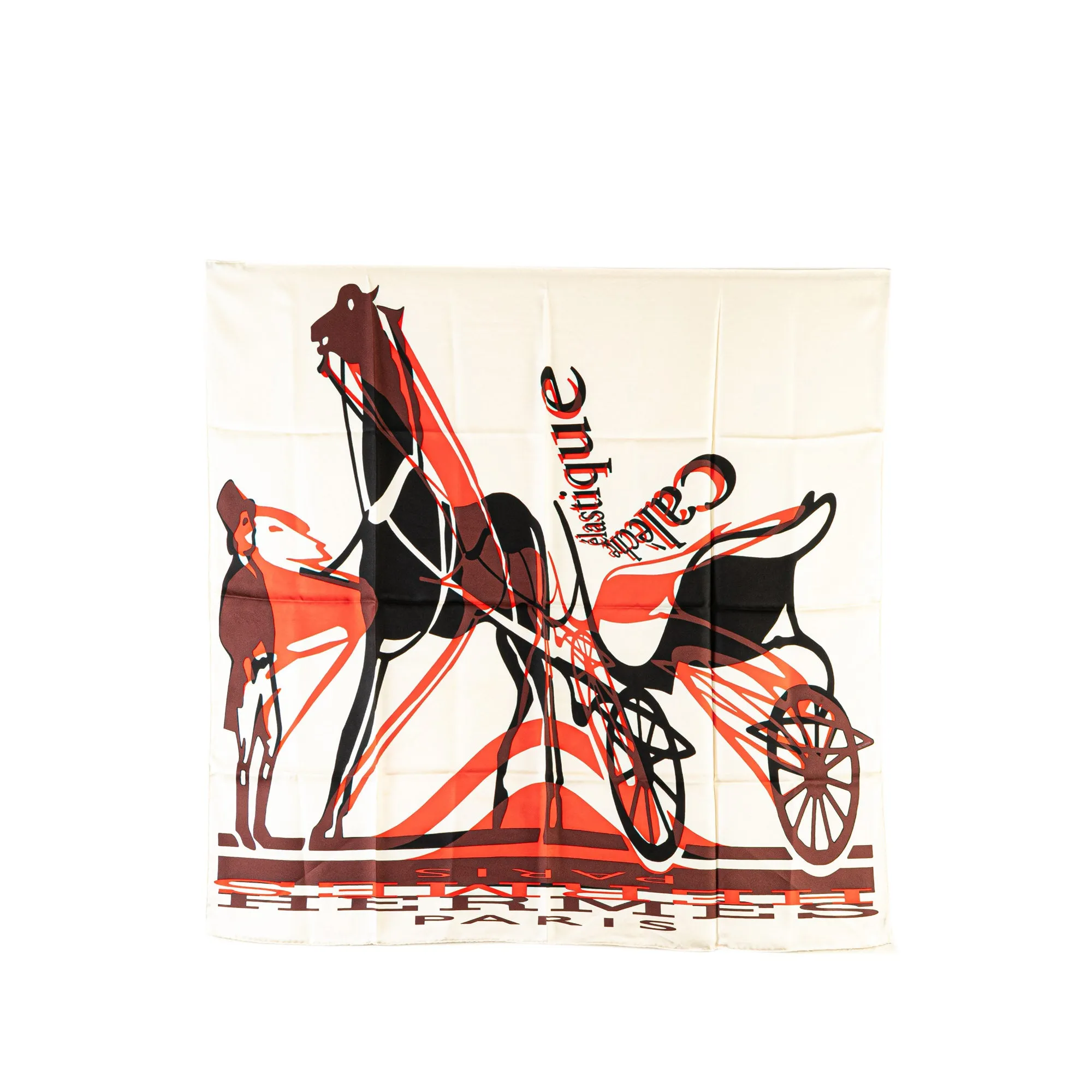 Brown Hermès Caleche Elastique Silk Scarf Scarves