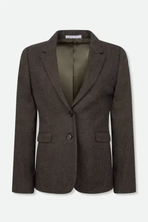 BRUNA HAND STITCHED BLAZER IN ITALIAN WOVEN WOOL BRUNA HAND STITCHED BLAZER IN ITALIAN WOVEN WOOL