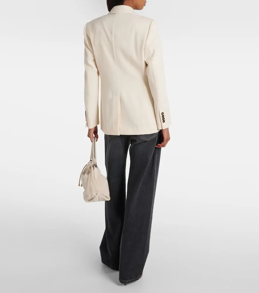Brunello Cucinelli Double-breasted cotton and wool-blend blazer