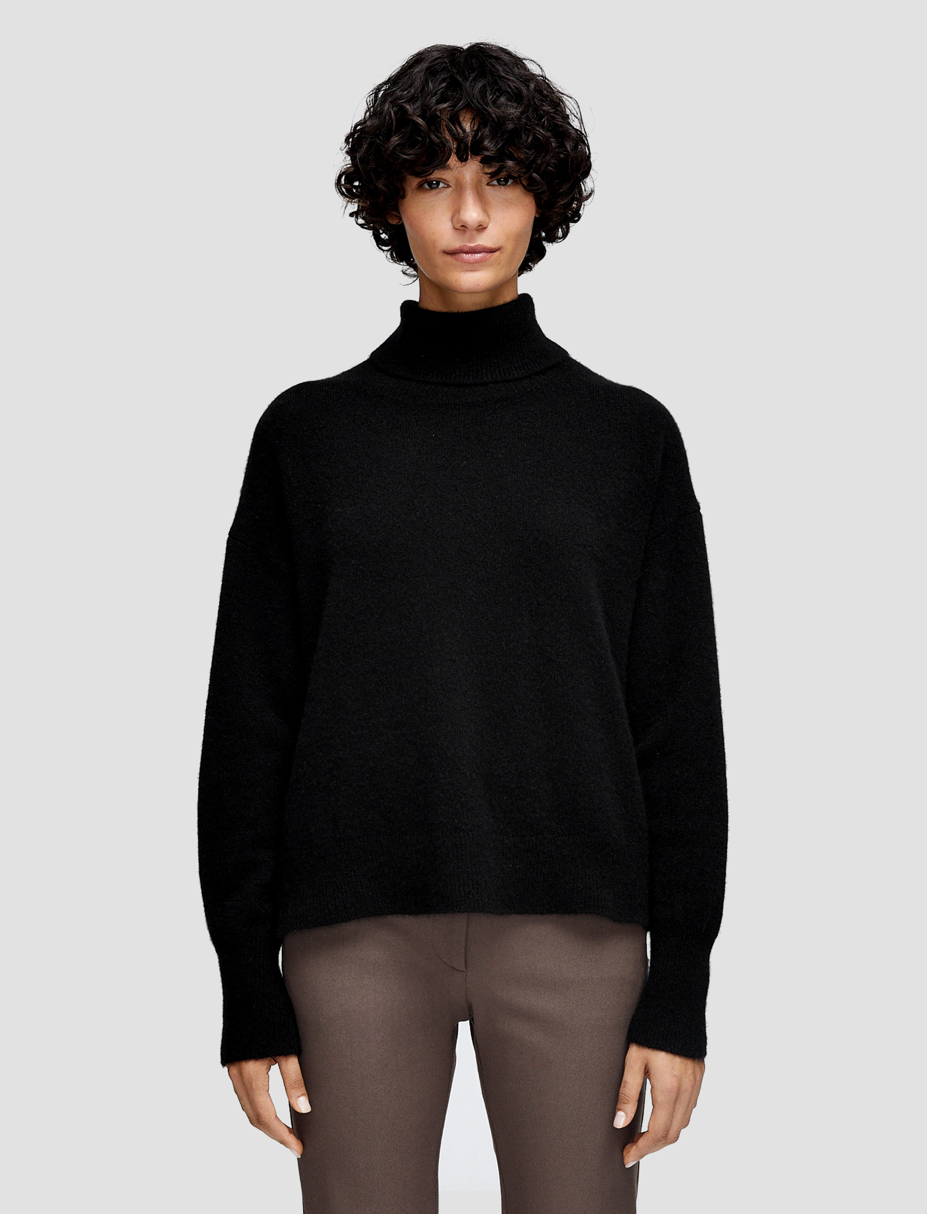 Brushed Cashmere High Neck Jumper