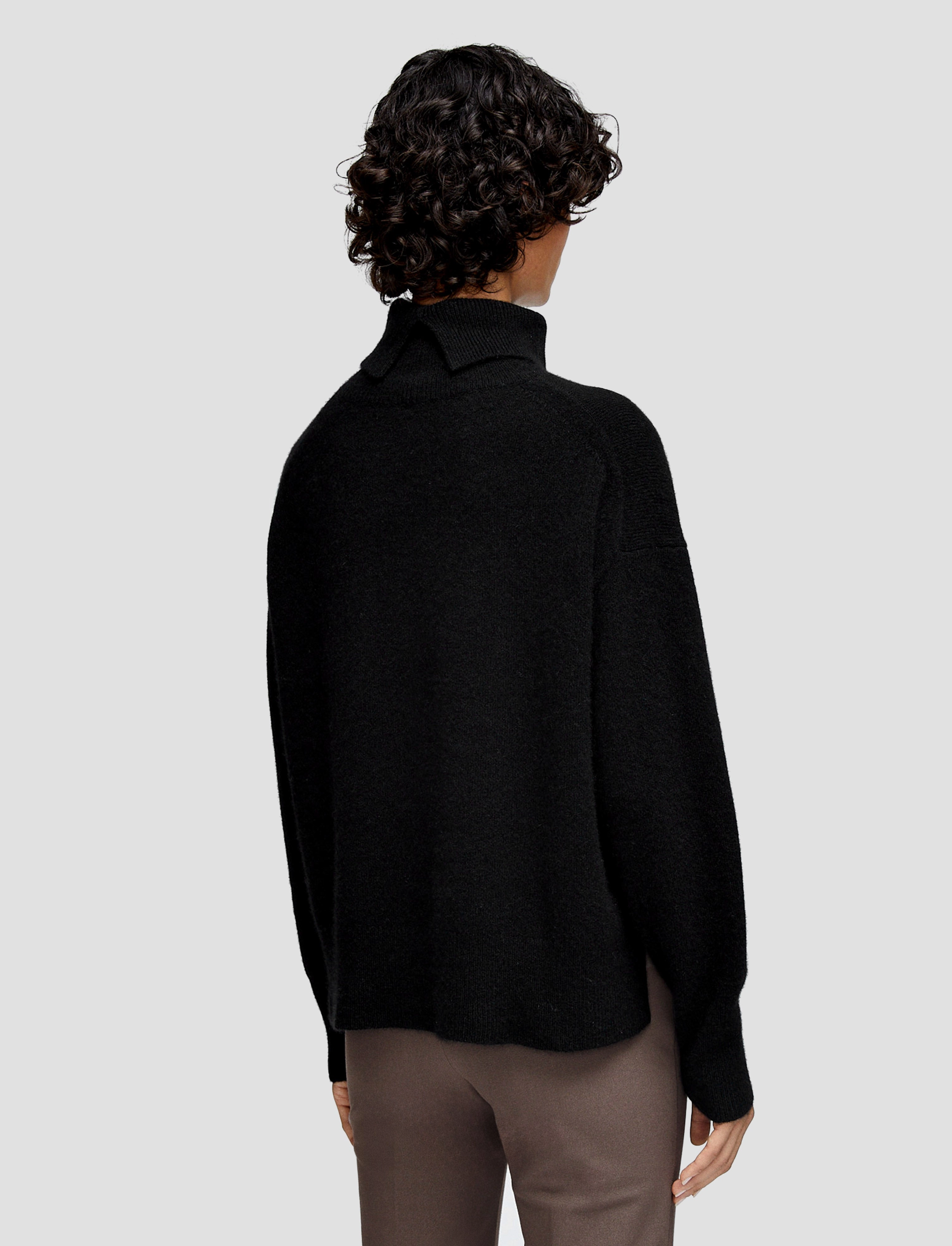 Brushed Cashmere High Neck Jumper