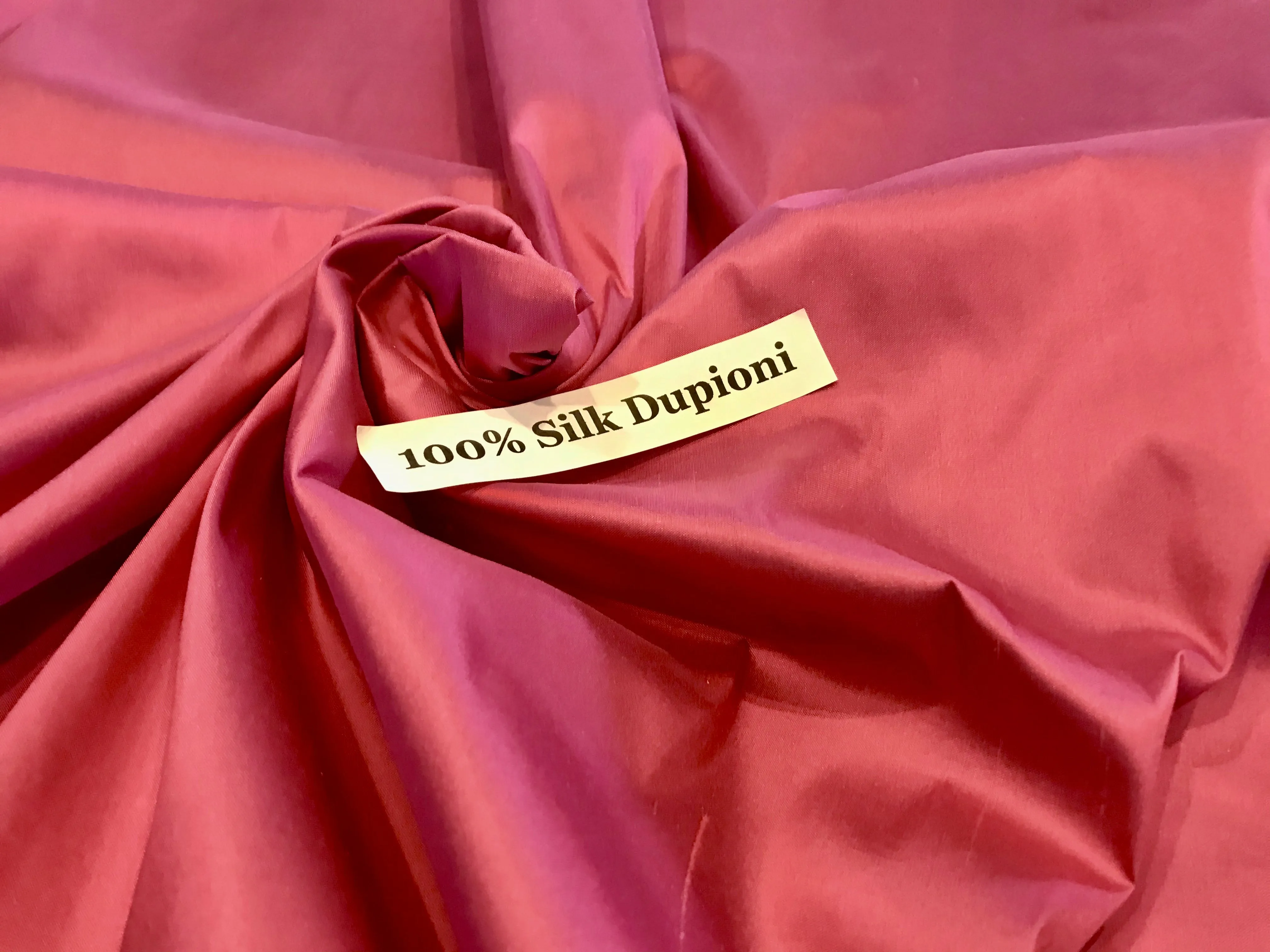 Bubblegum Pink 100% Silk Dupioni.   1/4 Metre Price