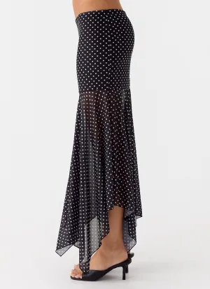 Buffy Maxi Skirt - Black Polkadot Buffy Maxi Skirt - Black Polkadot