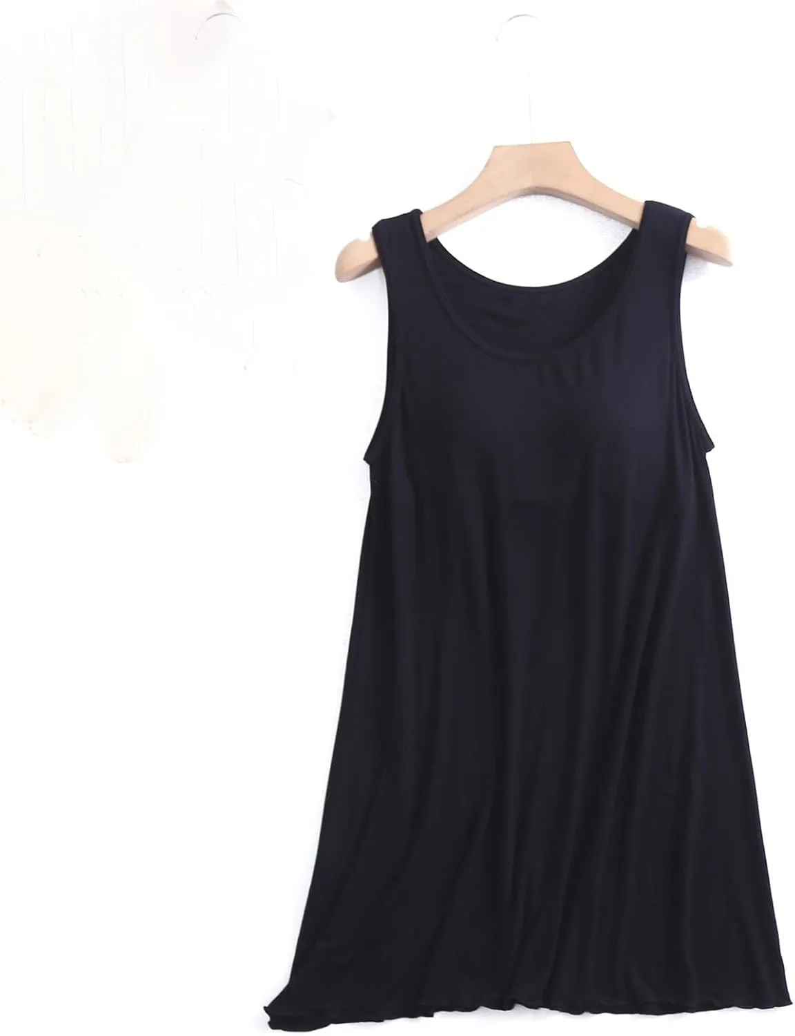 Built In Bra Nightwear for Women Plus Size Sleeveless Sleepwear Tank Sleep Dress Full Slip Lounge Dress Nightgowns