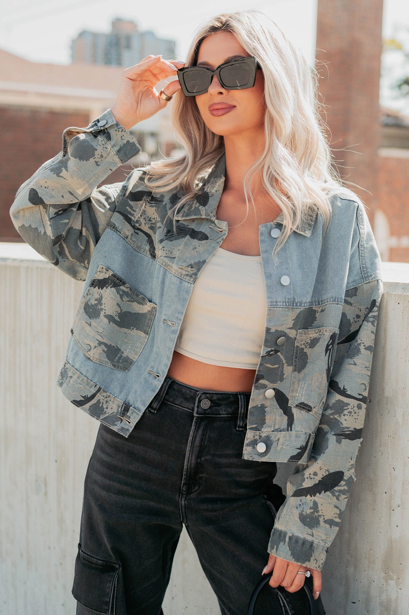 Built To Win Distressed Denim POL Jacket (Vintage Camo)
