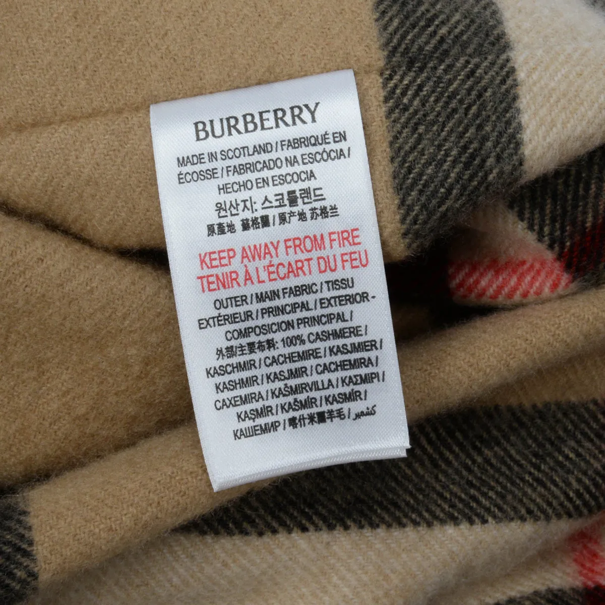 Burberry Beige Cashmere Nova Check Bathrobe.
