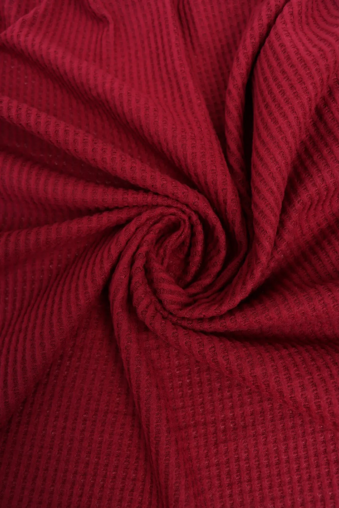 Burgundy Brushed Waffle Sweater Knit