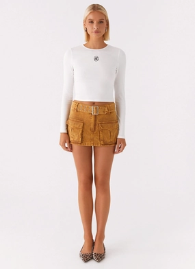Burning Bridges Mini Skirt - Brown Burning Bridges Mini Skirt - Brown