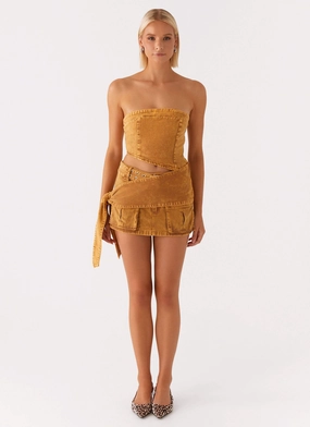 Burning Bridges Tube Top - Brown Burning Bridges Tube Top - Brown