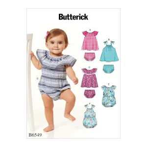 Butterick Pattern B6549 Infants Romper, Dress and Panties