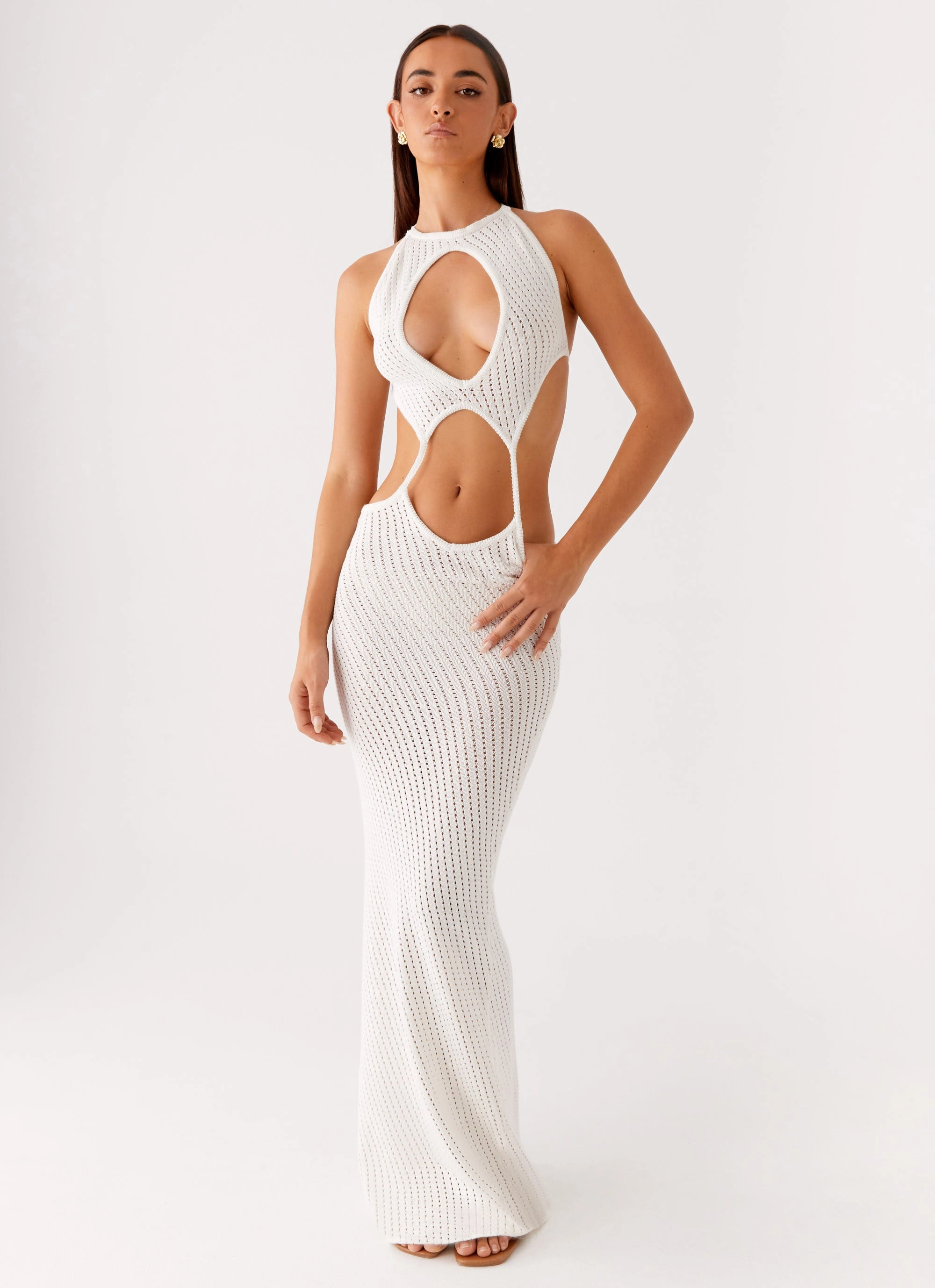 Caicos Crochet Maxi Dress - White