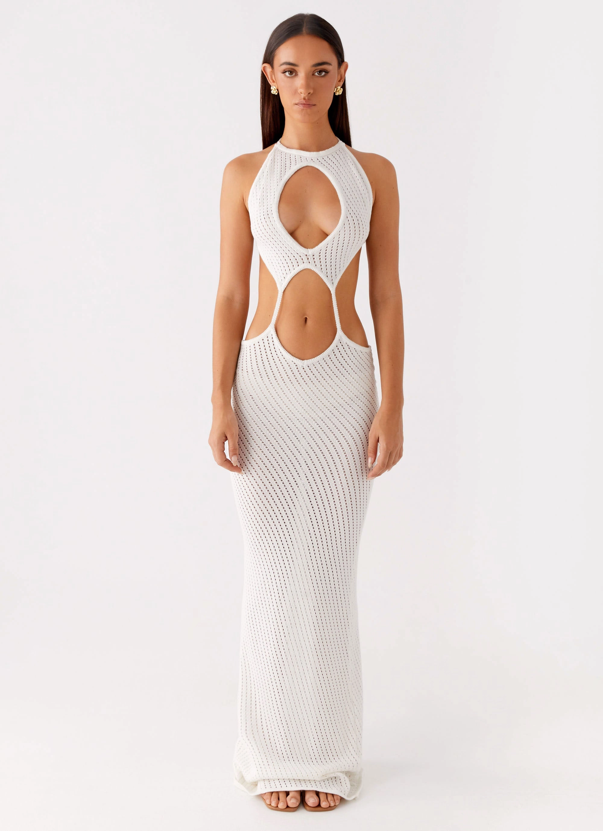 Caicos Crochet Maxi Dress - White