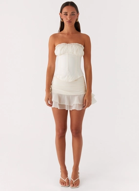 Call Me Never Strapless Corset Top - Ivory Call Me Never Strapless Corset Top - Ivory