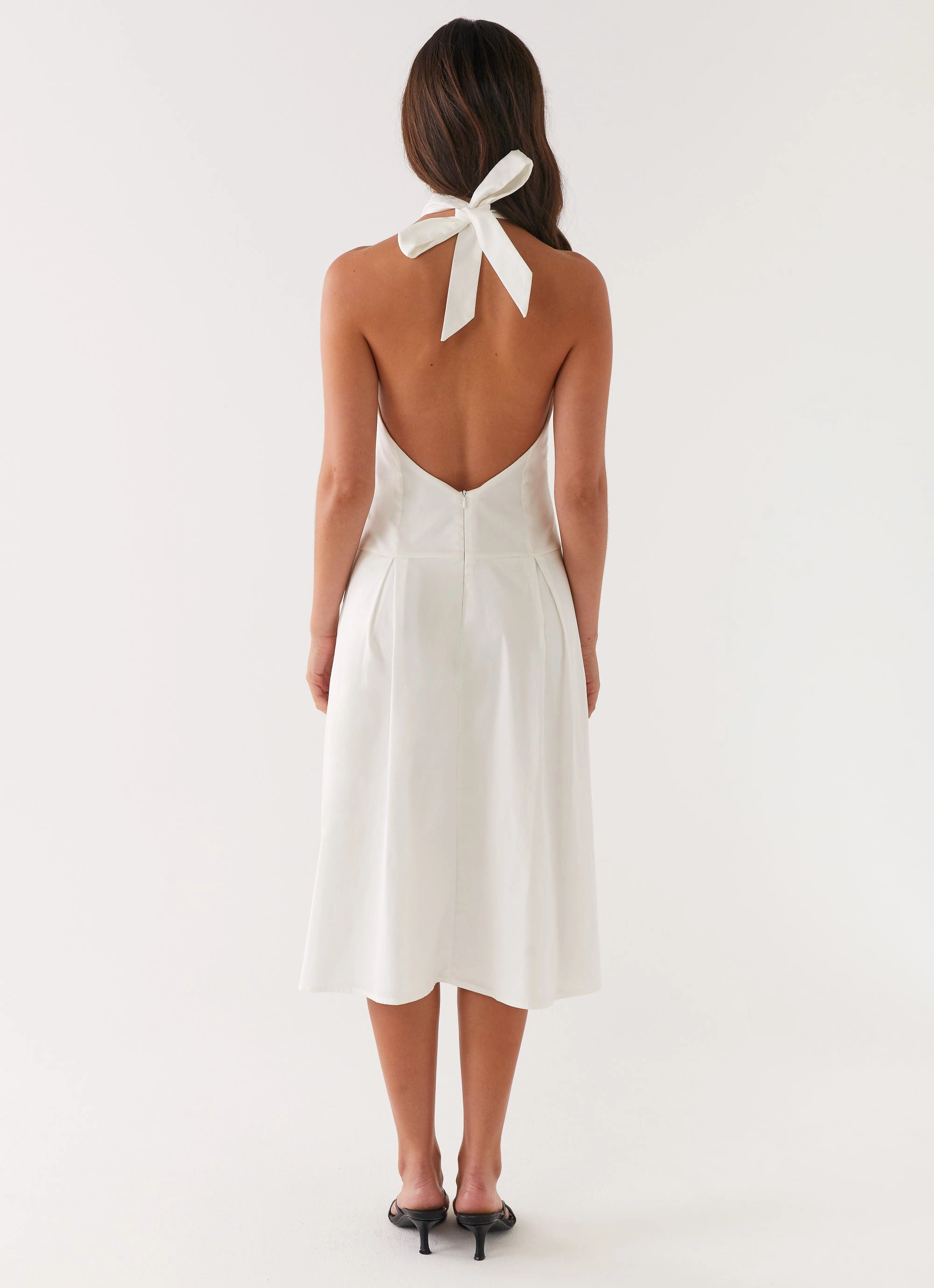 Calla Halter Midi Dress - White