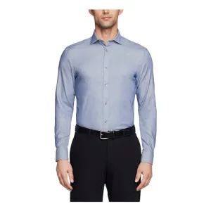 Calvin Klein Men's Non Iron Stretch Slim Fit Unsolid Solid Dress Shirt Shirt, Soft Lilac, 16.5" Neck 36-37" Sleeve