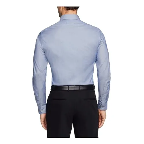 Calvin Klein Men's Non Iron Stretch Slim Fit Unsolid Solid Dress Shirt Shirt, Soft Lilac, 16.5" Neck 36-37" Sleeve