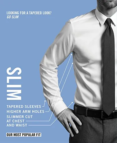 Calvin Klein Men's Non Iron Stretch Slim Fit Unsolid Solid Dress Shirt Shirt, Soft Lilac, 16.5" Neck 36-37" Sleeve