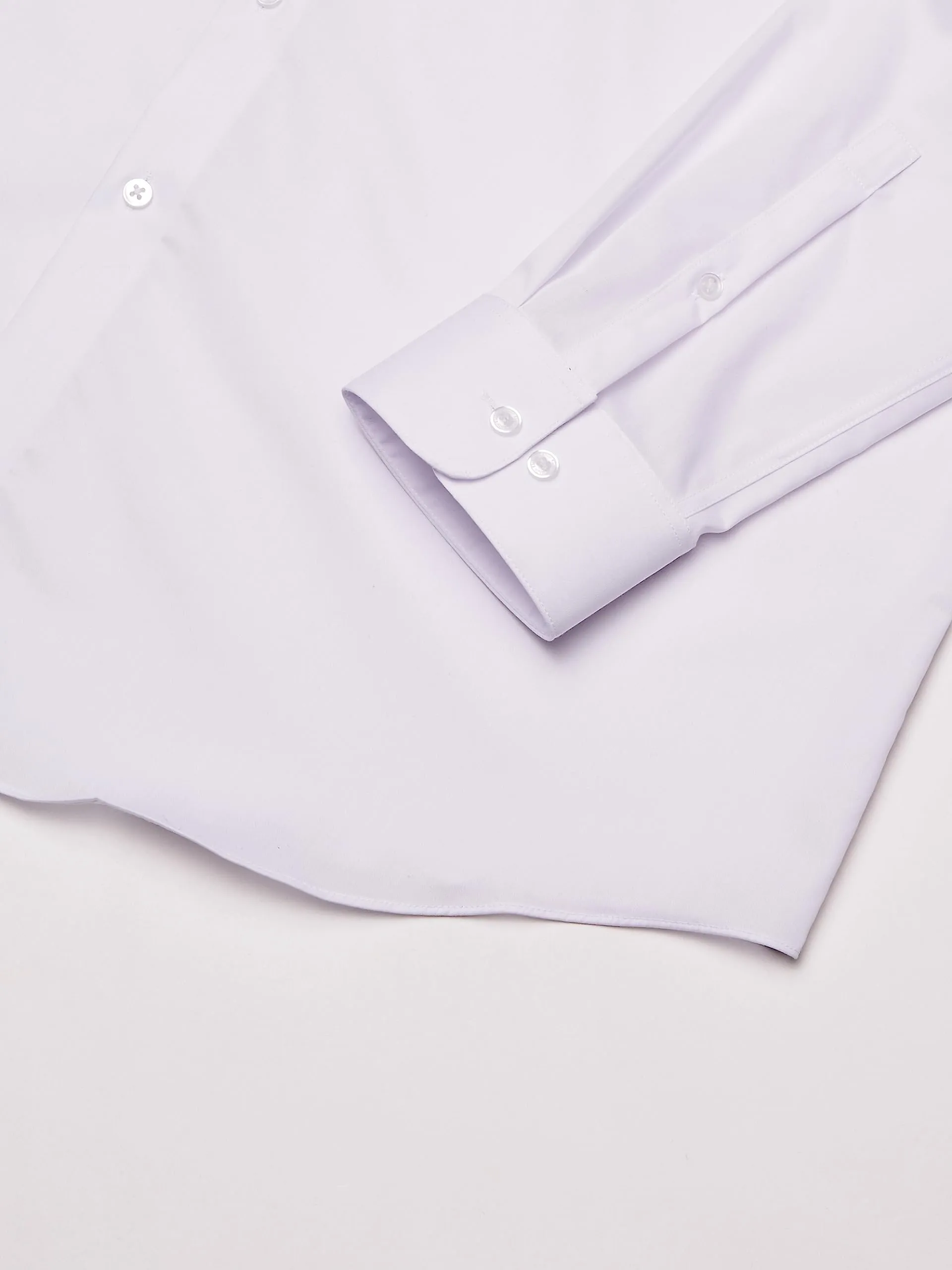 Calvin Klein Men's Regular Fit Non Iron Herringbone Spread Collar Dress Shirt, White/Blue, 16.5" Neck 36"-37" Sleeve
