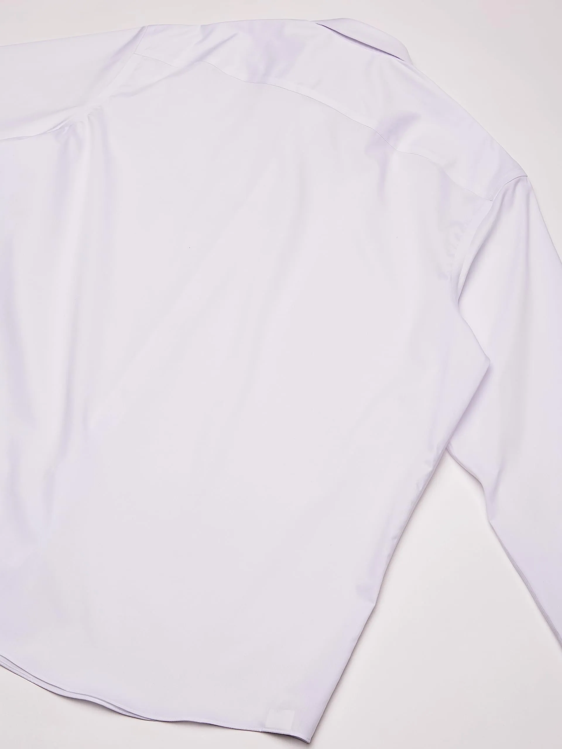 Calvin Klein Men's Regular Fit Non Iron Herringbone Spread Collar Dress Shirt, White/Blue, 16.5" Neck 36"-37" Sleeve