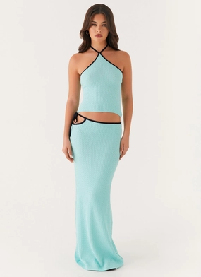 Cameron Crochet Halter Top - Pale Blue Cameron Crochet Halter Top - Pale Blue