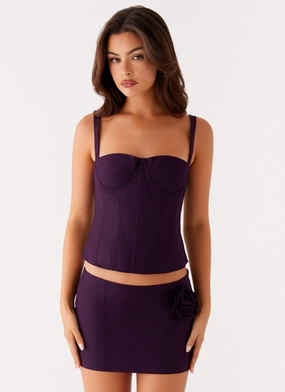 Campbell Mini Skirt - Plum Campbell Mini Skirt - Plum