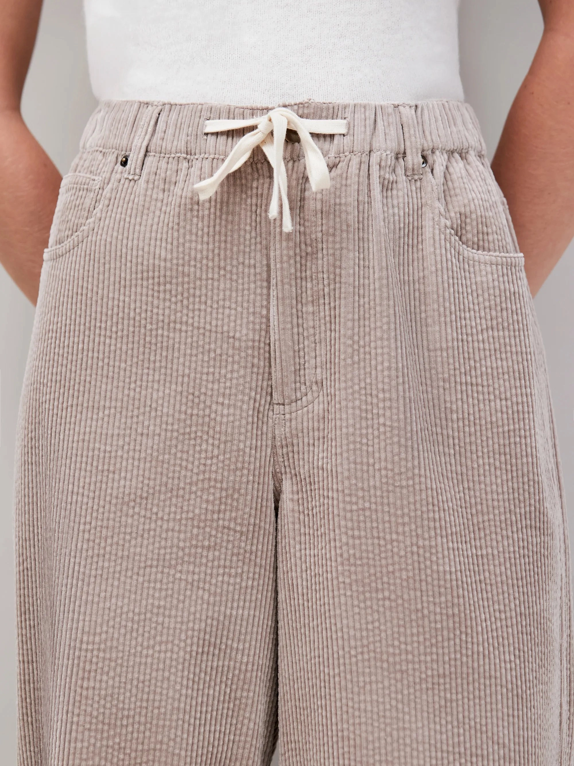 Cappuccino Cord Drawstring Waist Trousers