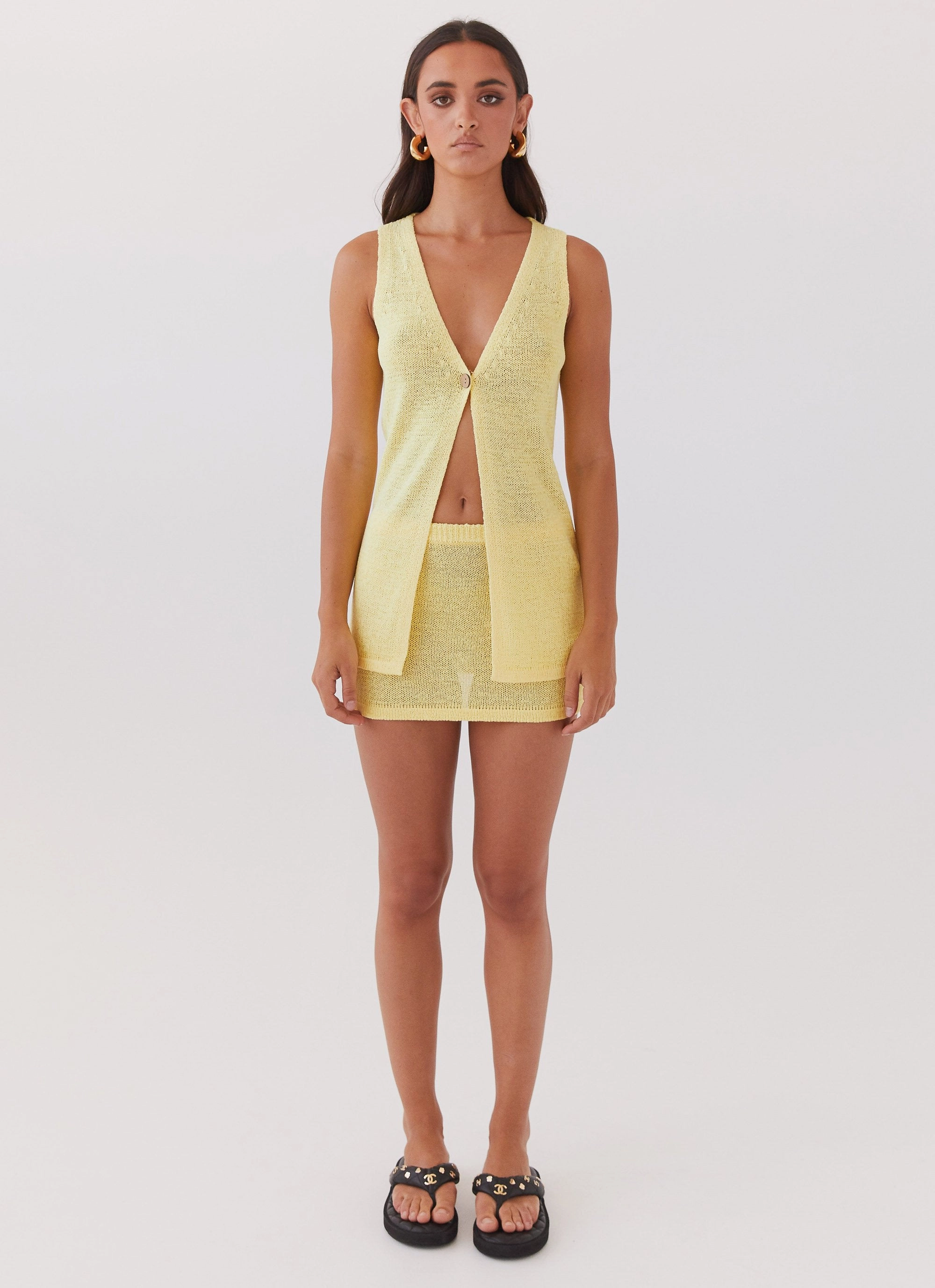 Capri Glow Knit Top - Canary