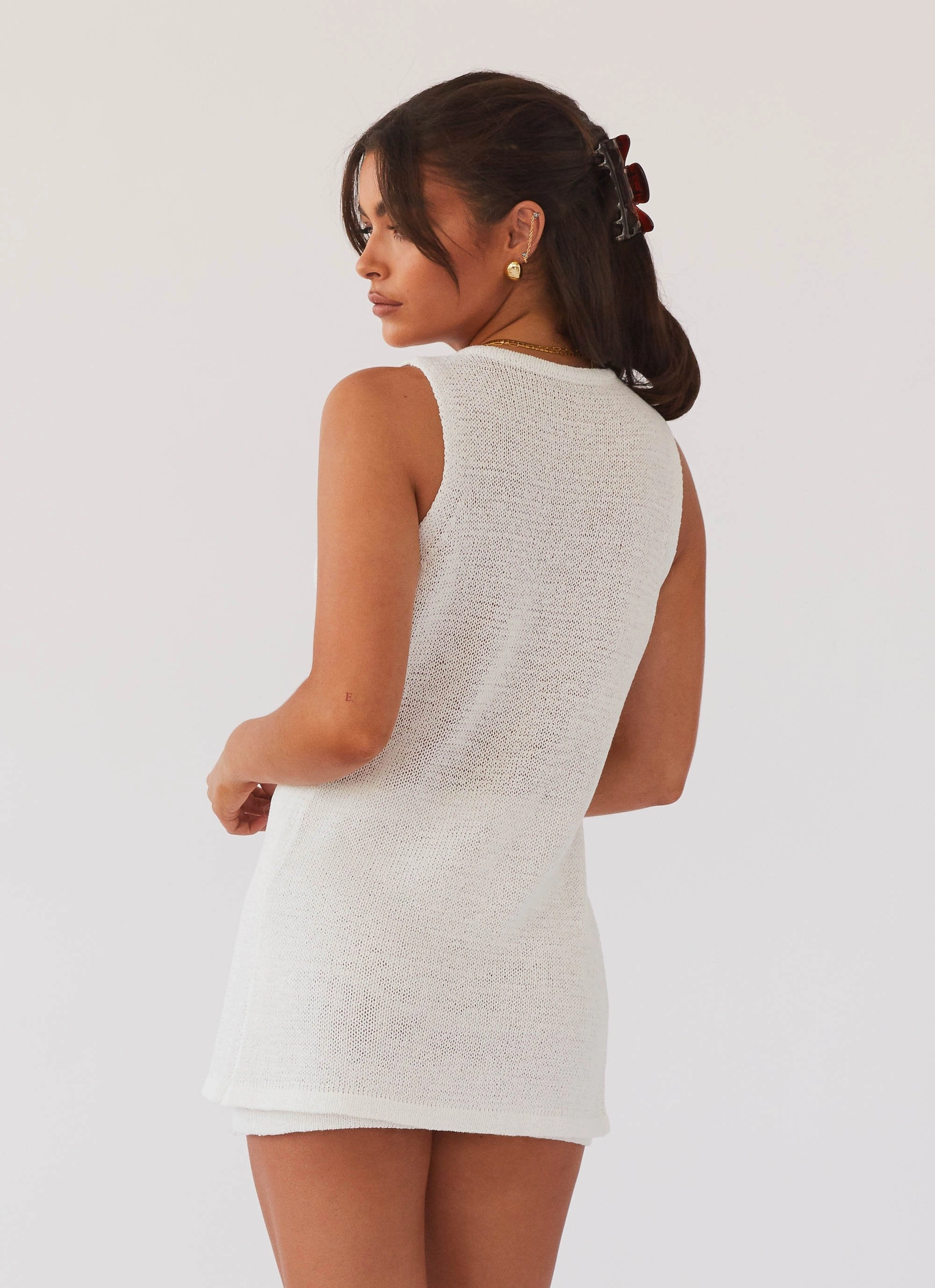 Capri Glow Knit Top - White