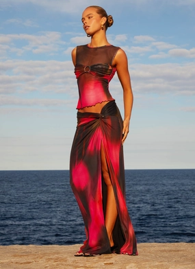 Caprise Mesh Tank - Pink Print Caprise Mesh Tank - Pink Print