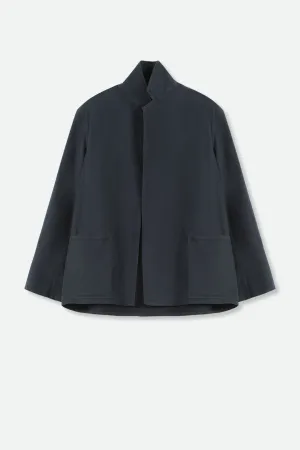 CARA PATCH POCKET JACKET IN ITALIAN BRUSHED COTTON SATEEN CARA PATCH POCKET JACKET IN ITALIAN BRUSHED COTTON SATEEN