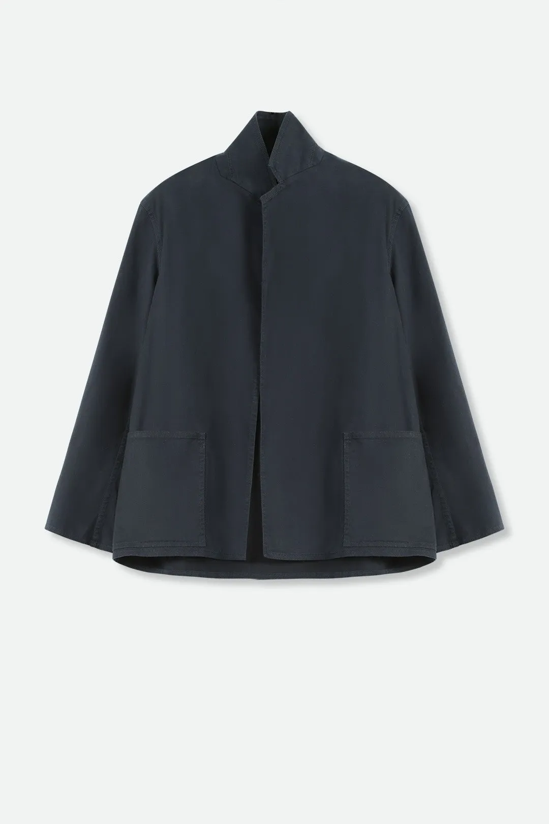 CARA PATCH POCKET JACKET IN ITALIAN BRUSHED COTTON SATEEN