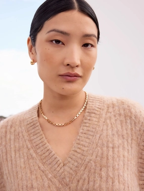 Caramel V-Neck Knit Vest with Wool and Alpaca Caramel V-Neck Knit Vest with Wool and Alpaca