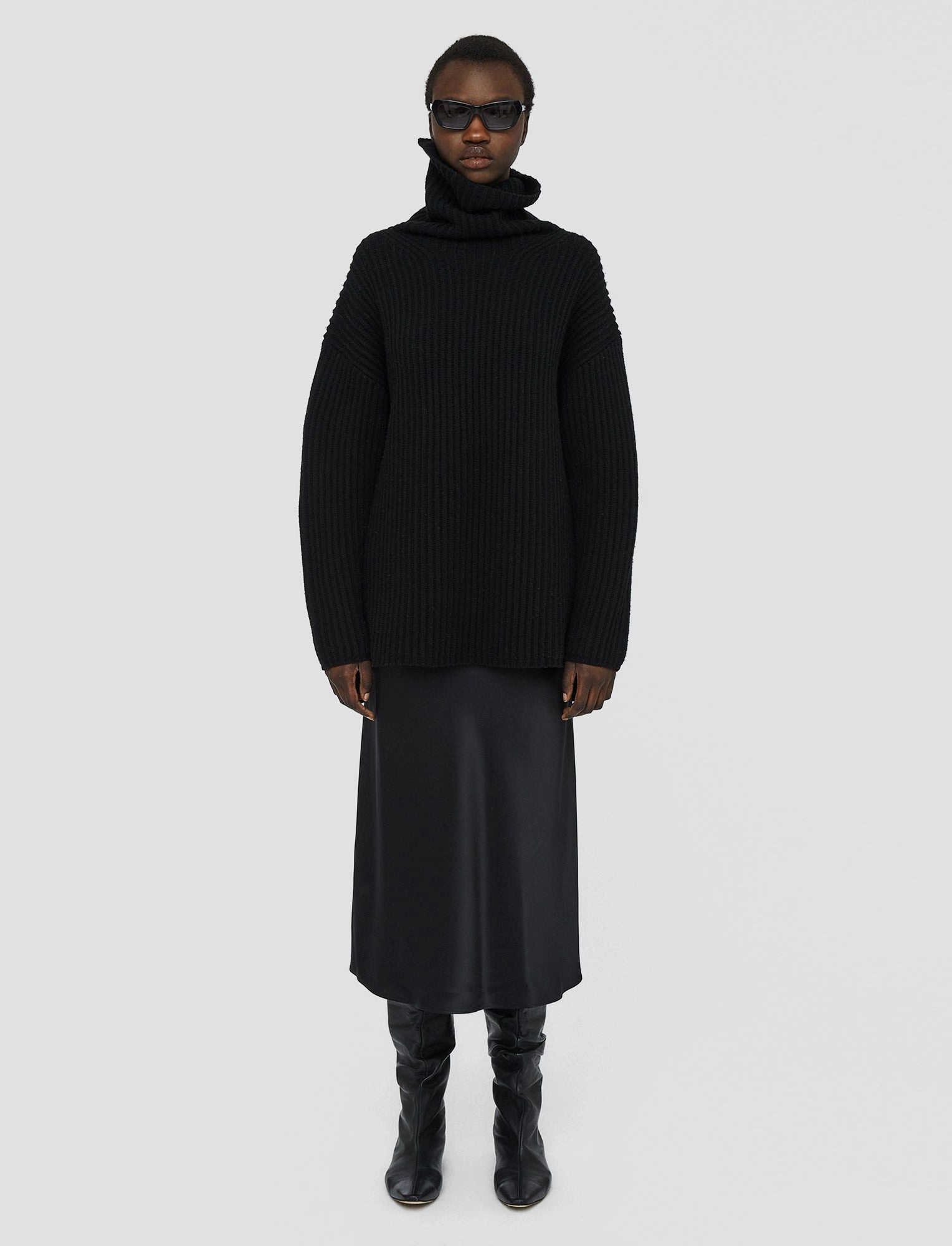 Cardigan Stitch High Neck Jumper