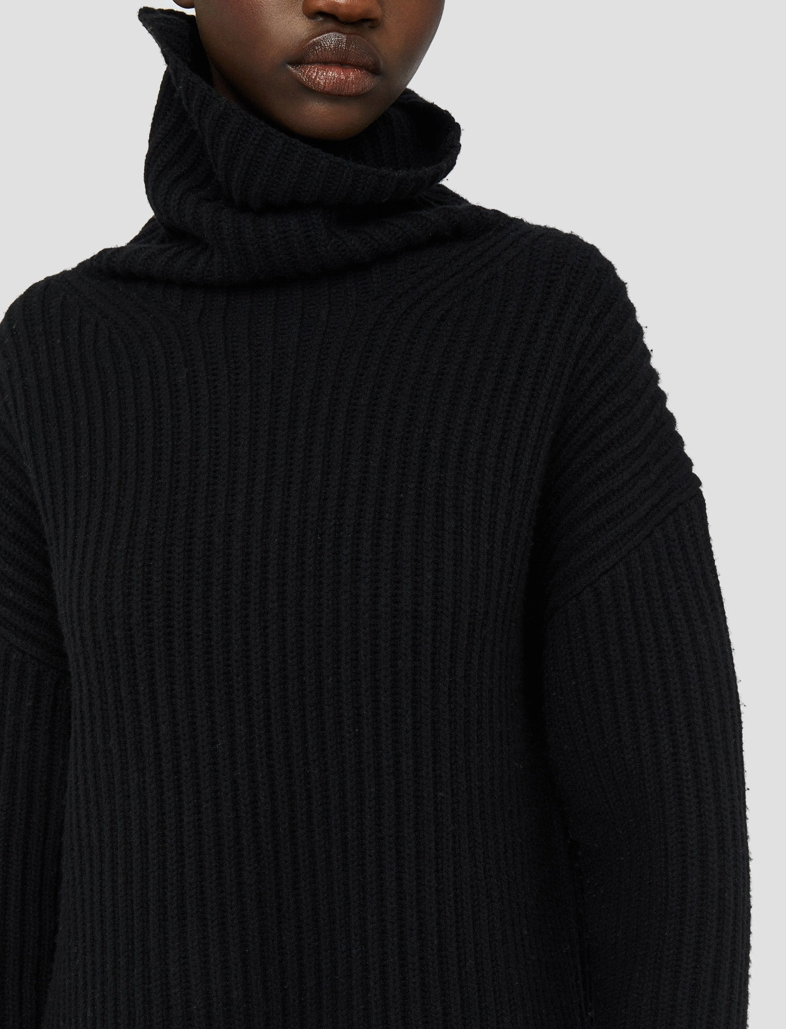 Cardigan Stitch High Neck Jumper