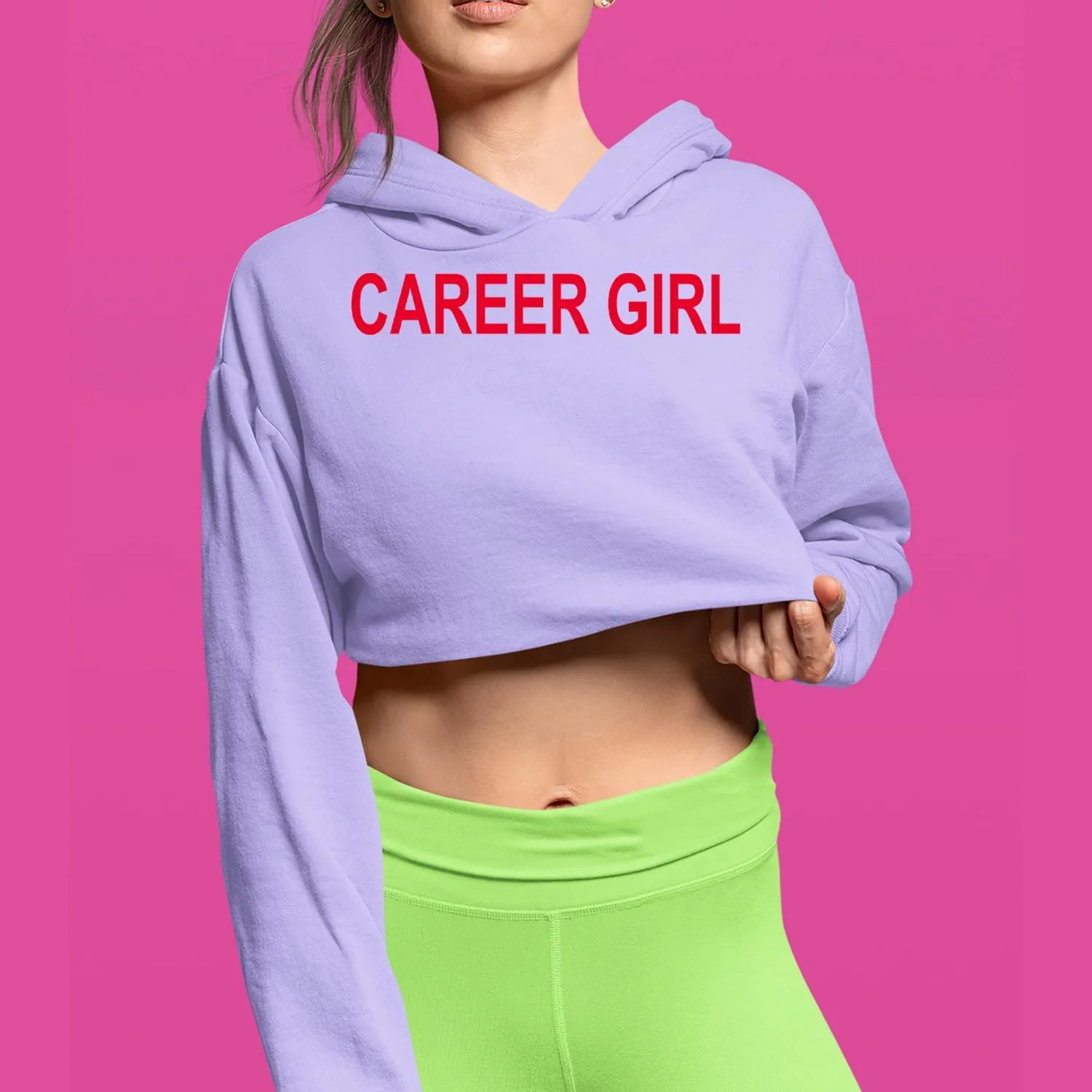 Career Girl Trendsetter Statement Cropped Fleece Hoodie, Soft & Cozy, Trendy Fit