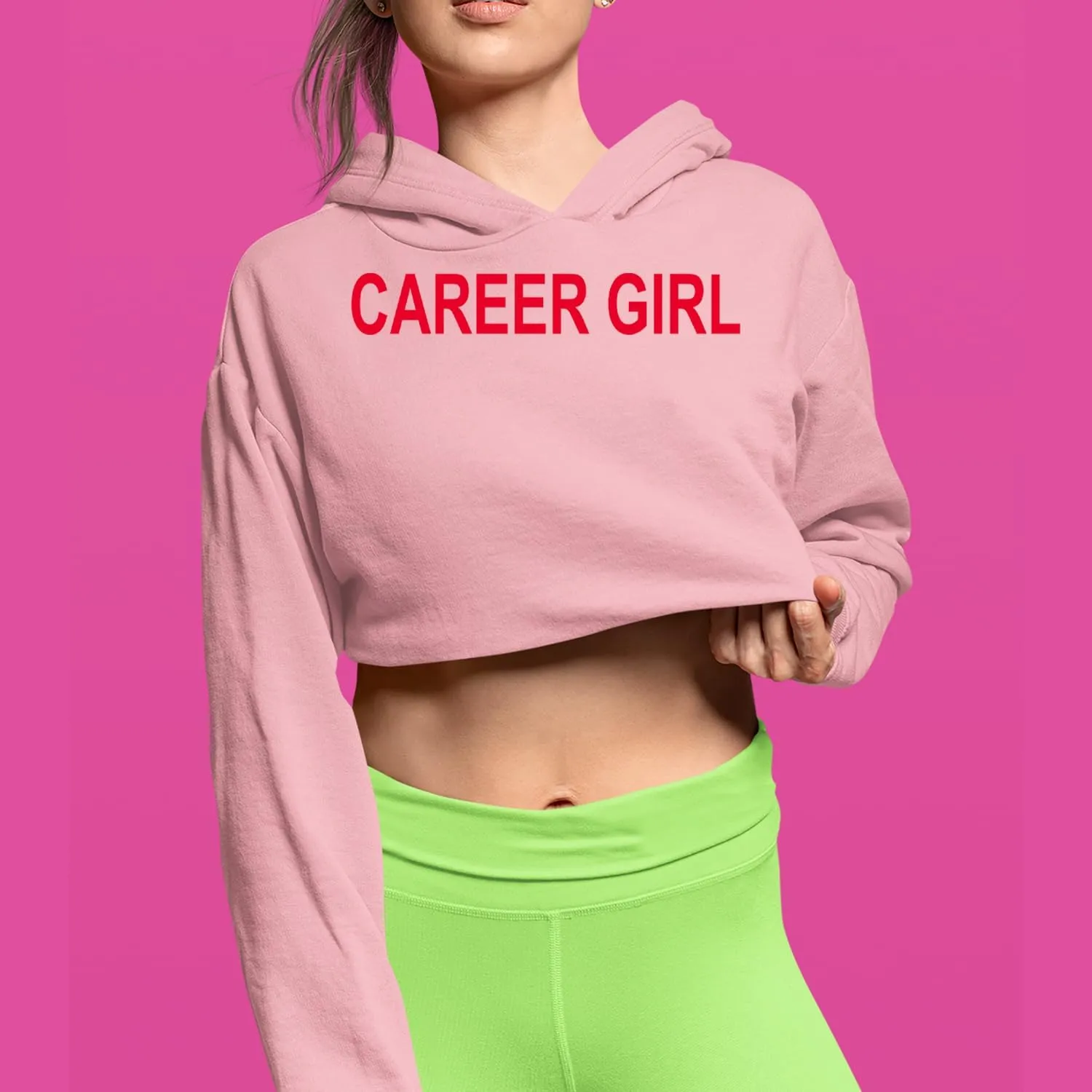 Career Girl Trendsetter Statement Cropped Fleece Hoodie, Soft & Cozy, Trendy Fit