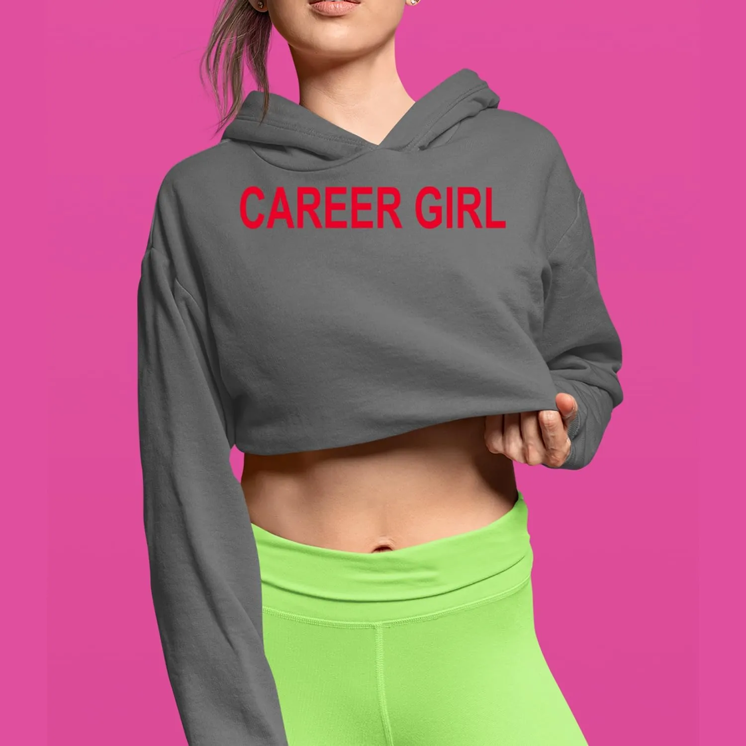 Career Girl Trendsetter Statement Cropped Fleece Hoodie, Soft & Cozy, Trendy Fit