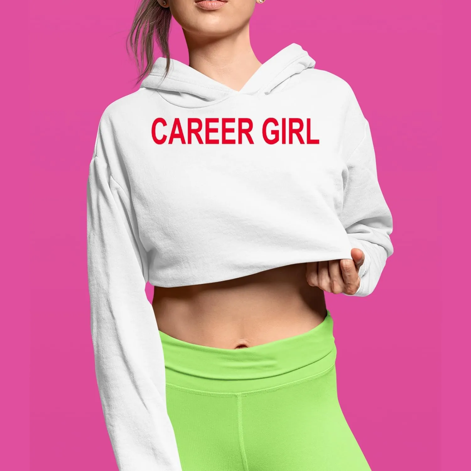 Career Girl Trendsetter Statement Cropped Fleece Hoodie, Soft & Cozy, Trendy Fit