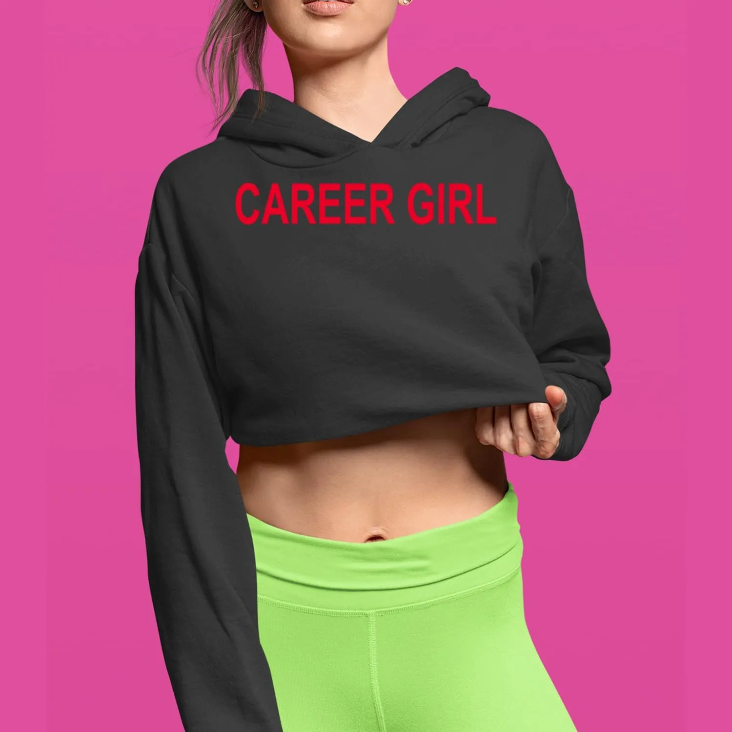 Career Girl Trendsetter Statement Cropped Fleece Hoodie, Soft & Cozy, Trendy Fit