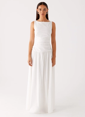 Carmel High Neck Maxi Dress - White Carmel High Neck Maxi Dress - White