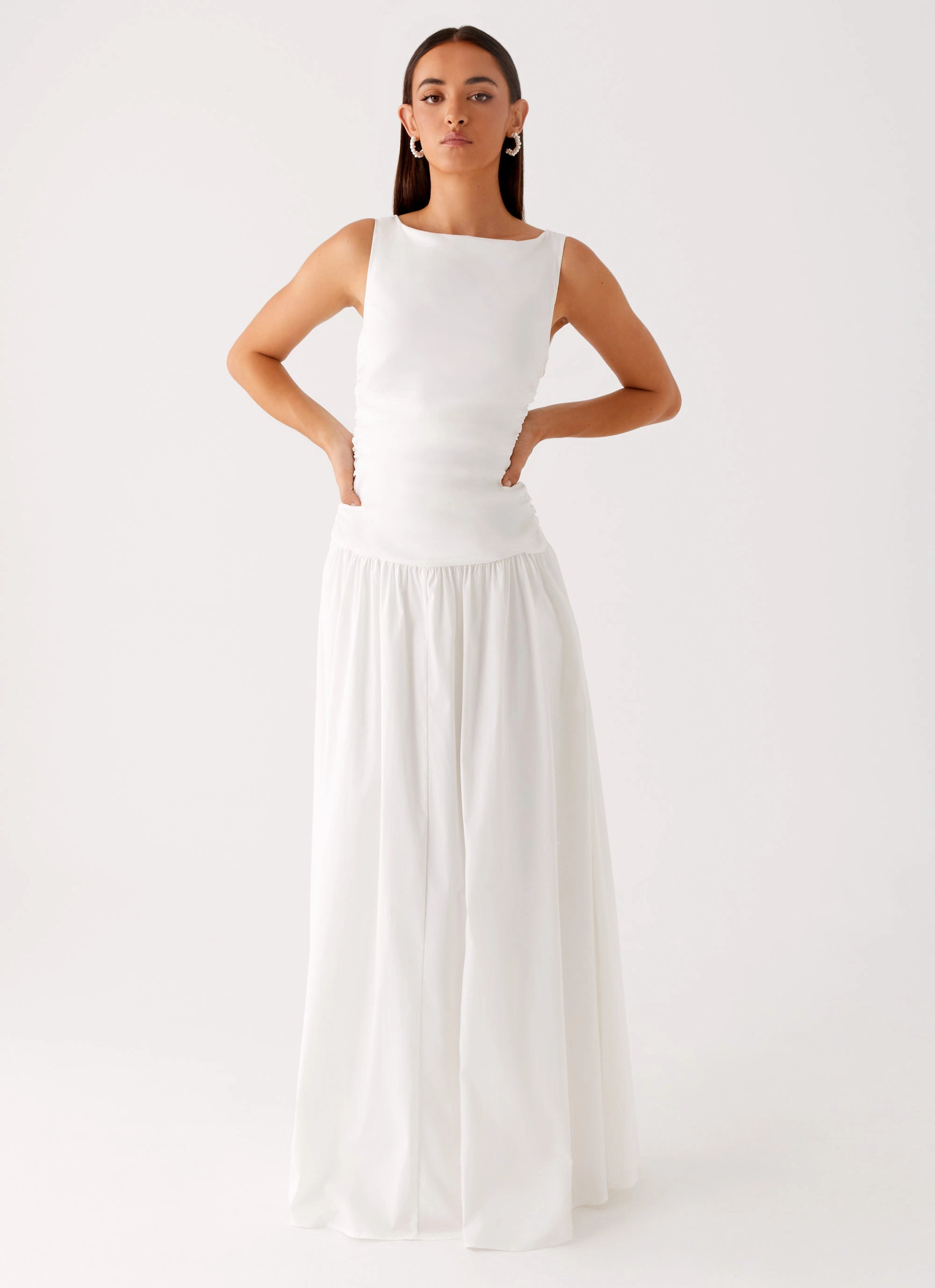 Carmel High Neck Maxi Dress - White