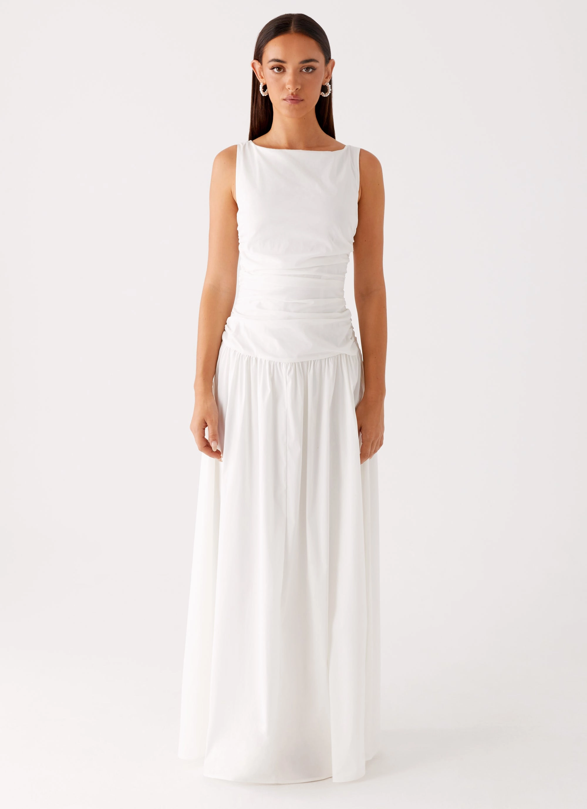 Carmel High Neck Maxi Dress - White