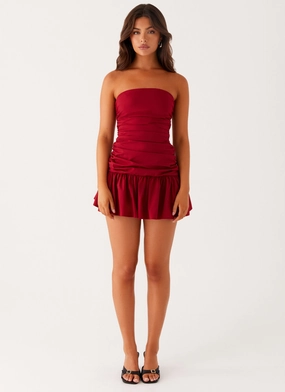 Carmel Mini Dress - Merlot Carmel Mini Dress - Merlot